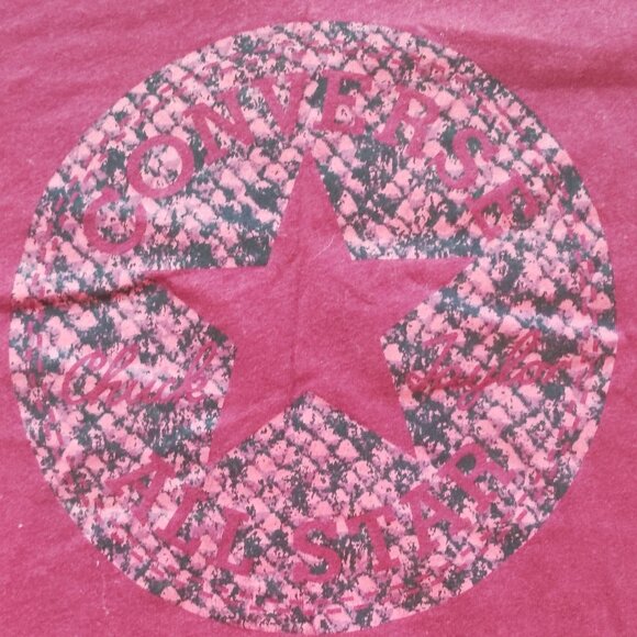 Converse T-shirt classic fit burgundy with traditional logo women's size M - Picture 3 of 5